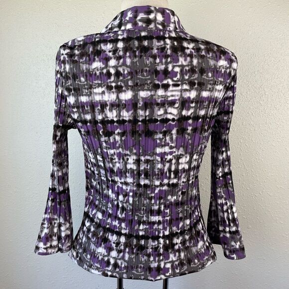 Fred David Purple Stretch Button Down Shirt Size M EUC - Picture 4 of 6